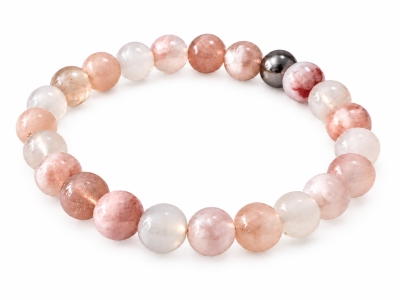 Achat Kirschbütenachat rosé Edelstein Stretch Armband Längenwahl